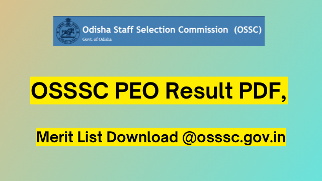 OSSSC PEO Result 2023 PDF
