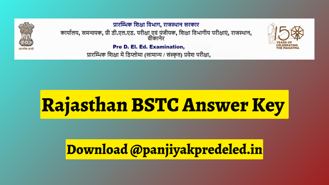 Rajasthan BSTC Answer Key 2023 PDF
