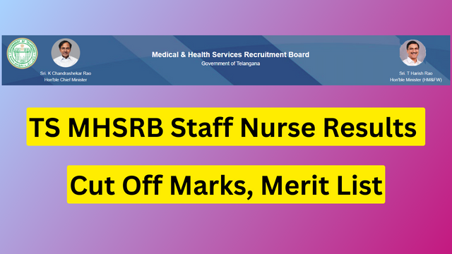 TS MHSRB Staff Nurse Results 2023
