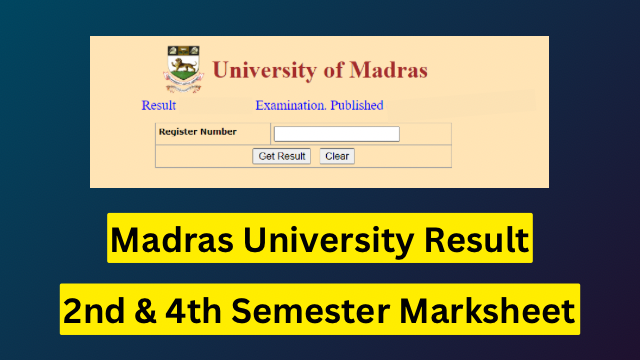 Madras University Results 2023 