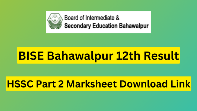BISE Bahawalpur 12th Result 2023