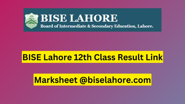 BISE Lahore 12th Class Result 2023
