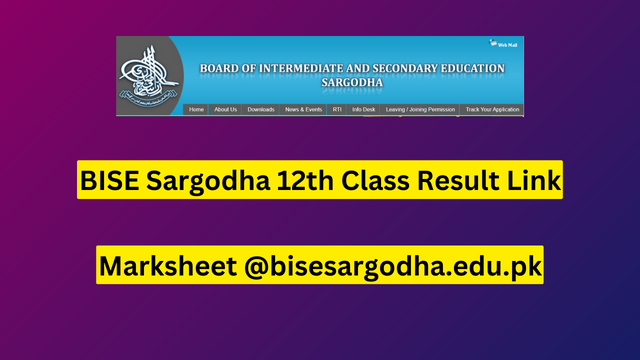 BISE Sargodha 12th Class Result 2023