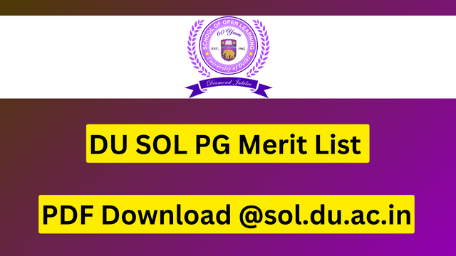 DU SOL PG Merit List 2023