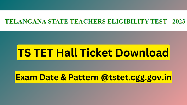 TS TET Hall Ticket Download